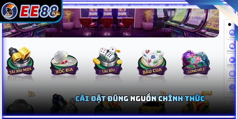 Cài đặt đúng nguồn chính thức